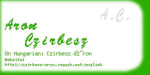 aron czirbesz business card